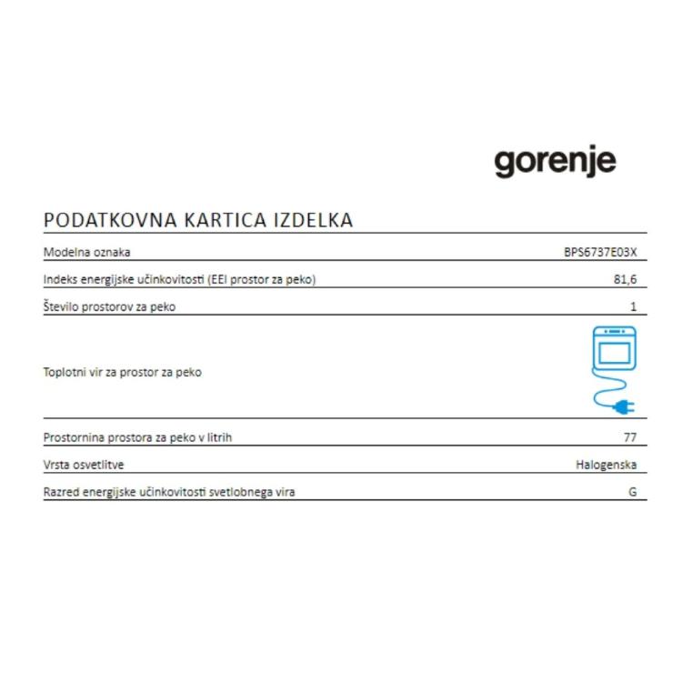 Vgradna pirolitična pečica Gorenje BPS6737E03X-10