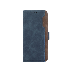 Modra preklopna torbica za Honor 600 Lite z magnetnim zapiranjem, notranjim TPU ohišjem, režami za kartice in funkcijo stojala nudi celovito zaščito in praktično uporabo.