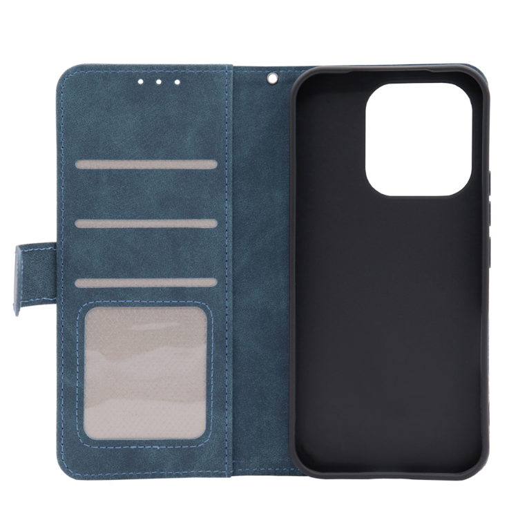 Modra preklopna torbica za Honor 600 Lite z magnetnim zapiranjem, notranjim TPU ohišjem, režami za kartice in funkcijo stojala nudi celovito zaščito in praktično uporabo.