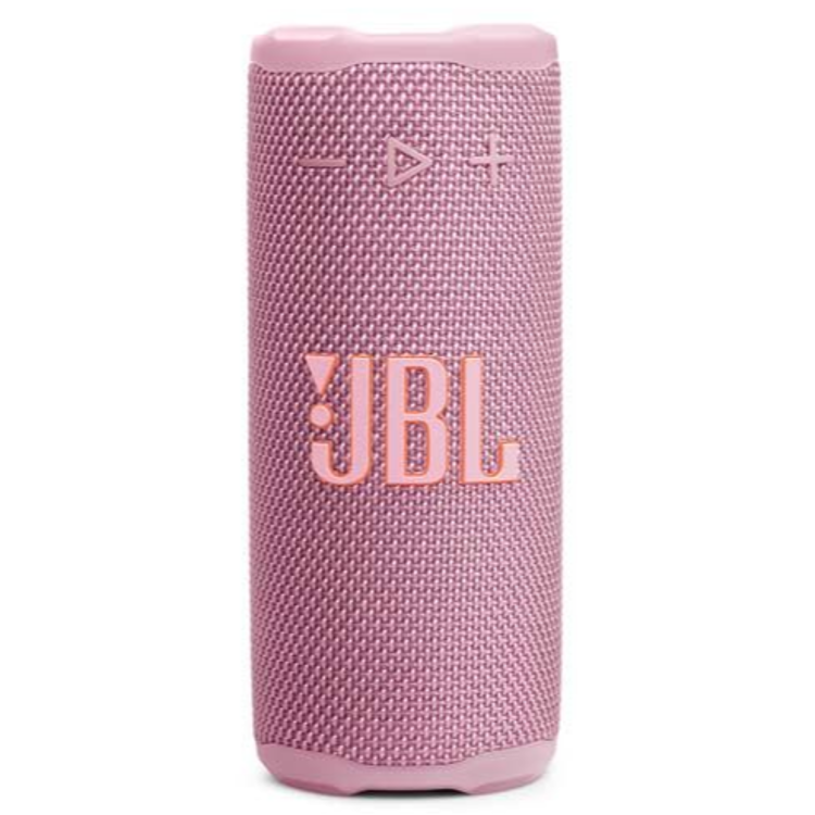 JBL Grip roza Bluetooth zvočnik, sprednji pogled z vidnim logotipom JBL.