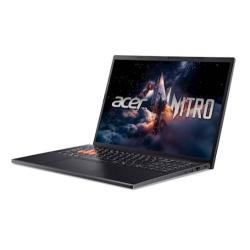 Prenosnik Acer Nitro Lite odprt pod kotom, tanek črn gaming dizajn in zaslon z grafiko Acer Nitro.