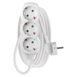 Podaljšek Emos 3 m / 3 vtičnice / beli / PVC / 1,5 mm2