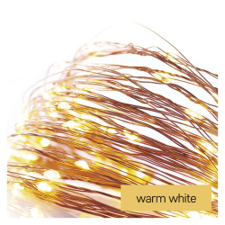 Božična nano veriga Emos bakrena, LED 100, 10 m, zunanja in notranja, topla bela