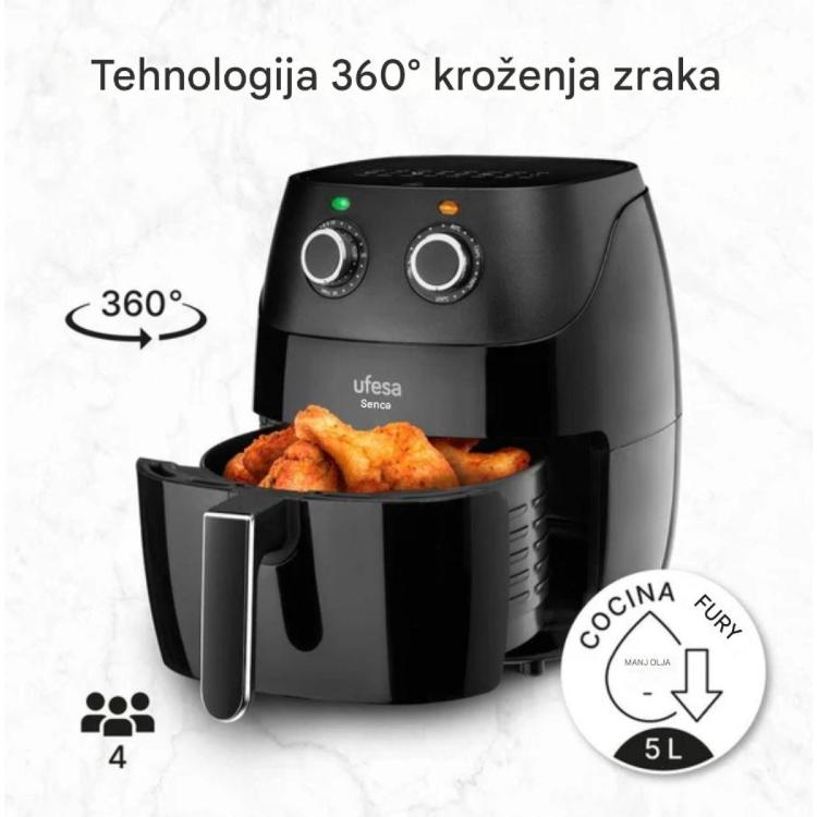 Cvrtnik na vroč zrak Ufesa Shadow, 5L, 1500 W
