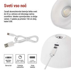 Namizna LED svetilka Emos SOPHIE, polnilna, bela