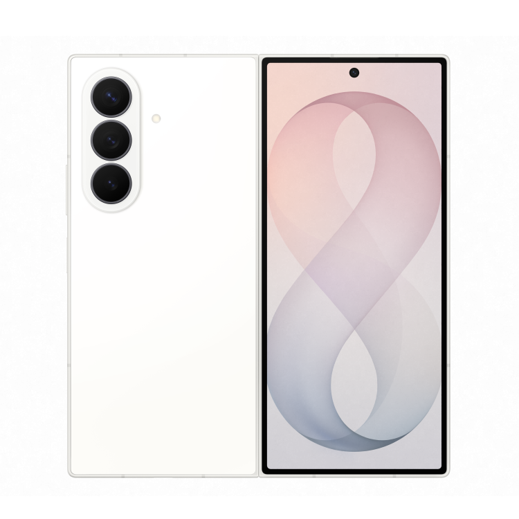 Samsung Galaxy Z Fold8 Ultra 256GB Cream – odprt telefon z velikim notranjim zaslonom, kremno ohišje in trojna zadnja kamera.