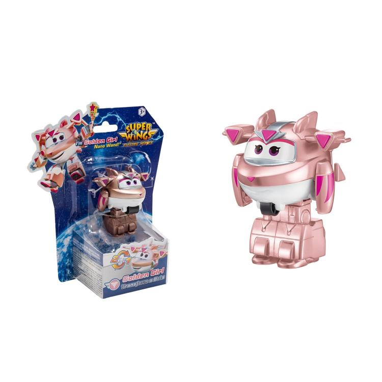 Transformirajoča figura Golden Girl iz Super Wings Electric Heroes, ki se iz letala spremeni v robota, primerna za otroke 3+.