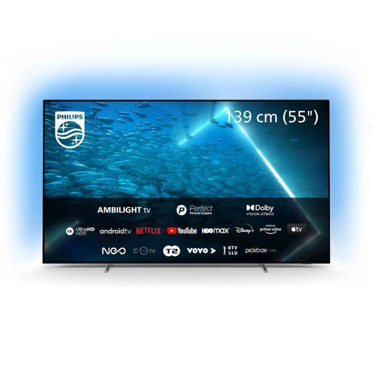 Televizor Philips 55OLED707 OLED 4K UHD OS Android P5 Dolby Atmos, diagonala 139 cm