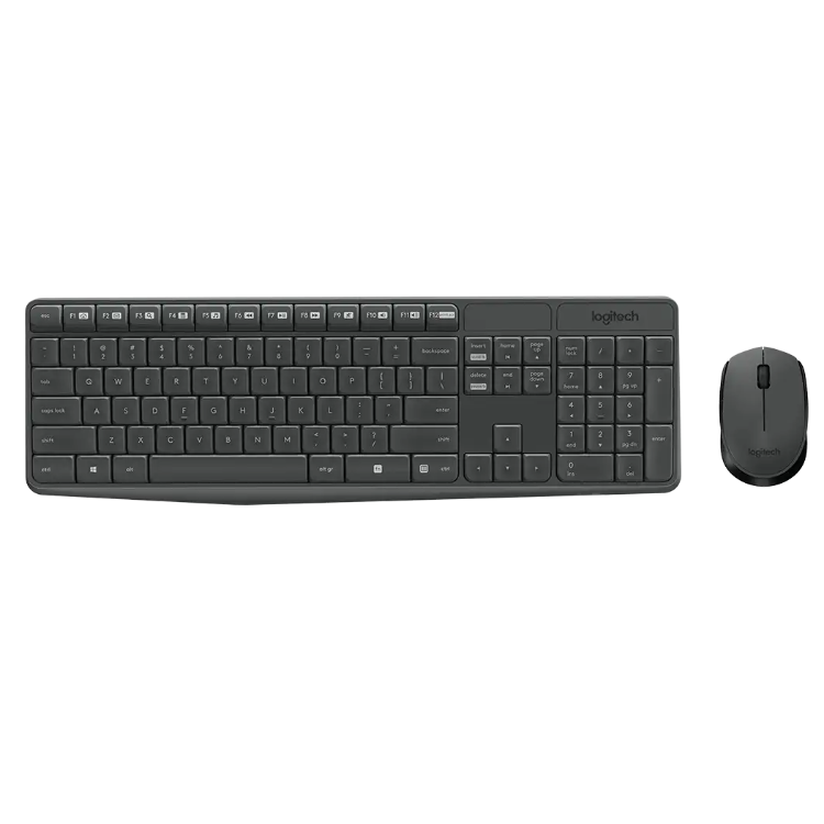Brezžična tipkovnica Logitech MK235 + miška, črna