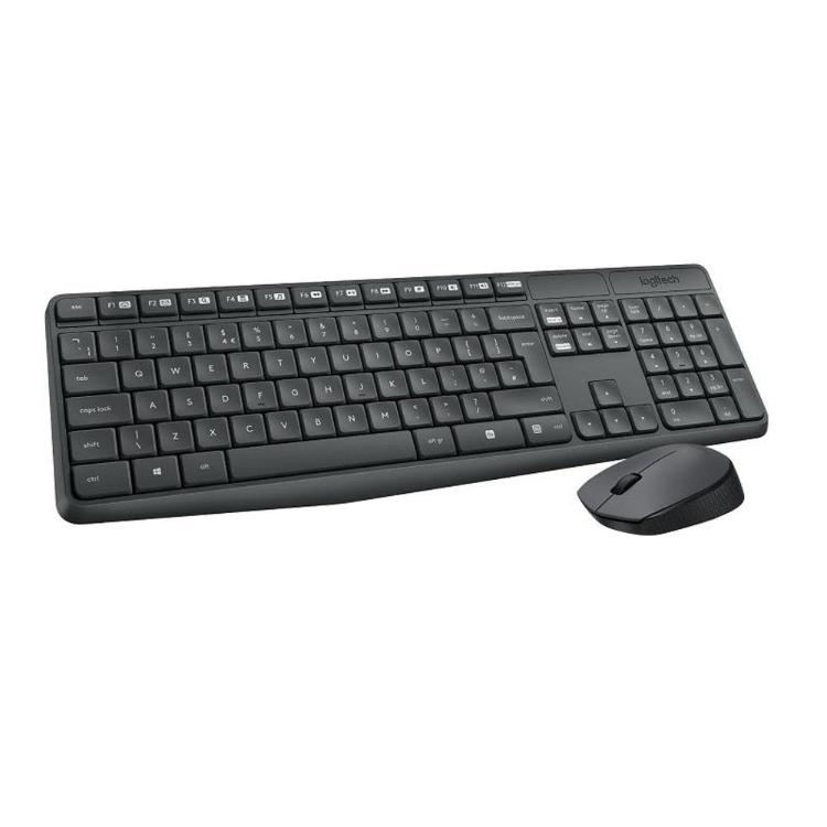 Brezžična tipkovnica Logitech MK235 + miška, črna