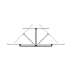 Meliconi stenski nosilec za TV, črn, poševni pogled z nosilnimi tirnicami