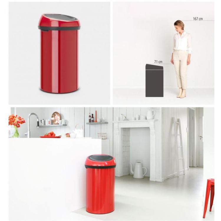 Koš za smeti Brabantia 402487, rdeč, na dotik
