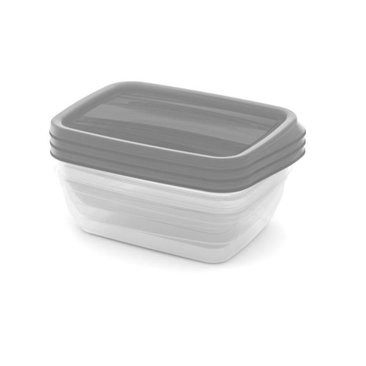 Posodica za shranjevanje hrane Curver 3505-Q58 Vedo, 3x 1 l, siva