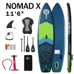 Celoten SUP komplet TOO MUCH Nomad X 11'6 z desko, veslom, tlačilko, torbo, smernikom in dodatki.
