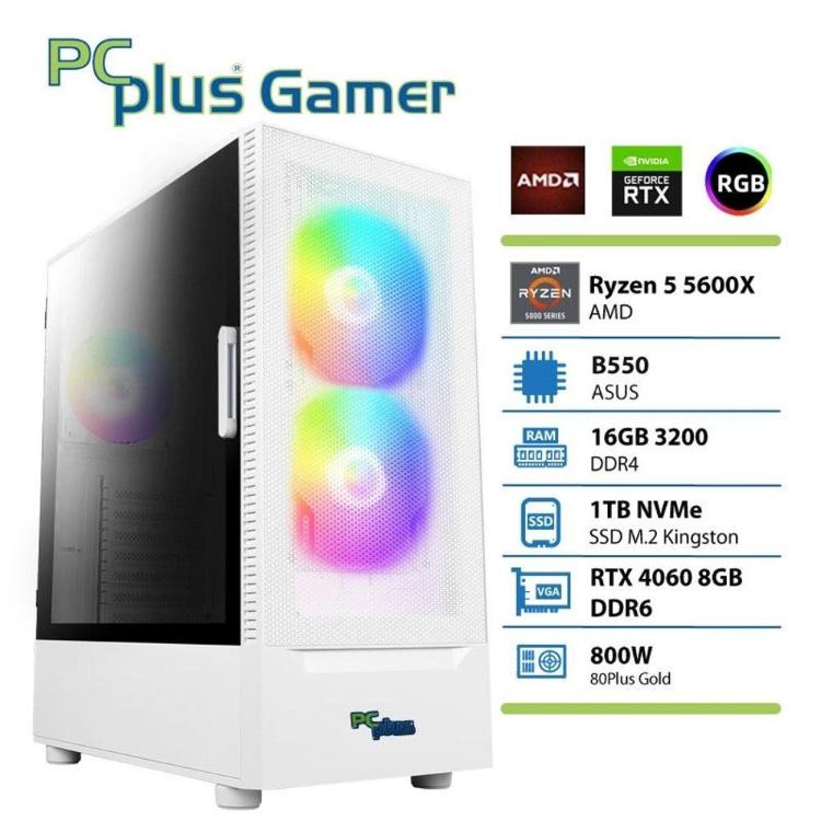 Gaming računalnik PCPLUS Gamer Ryzen 5 5600X 16GB 1TB RTX 4060 8GB be
