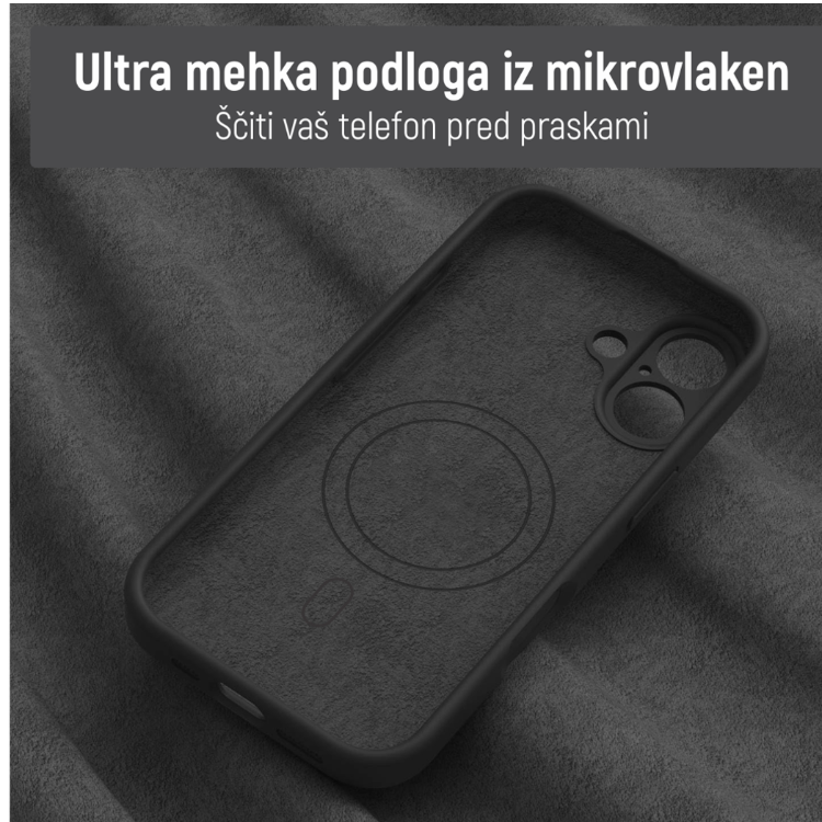 Notranjost oranžnega ovitka N‑Soft Magnetic z mehko podlogo iz mikrovlaken za zaščito telefona pred praskami.