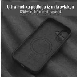 Notranjost oranžnega ovitka N‑Soft Magnetic z mehko podlogo iz mikrovlaken za zaščito telefona pred praskami.