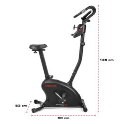 Gymstick Crank Bike X4 s prikazanimi merami 90 × 53 × 148 cm v stranskem pogledu.