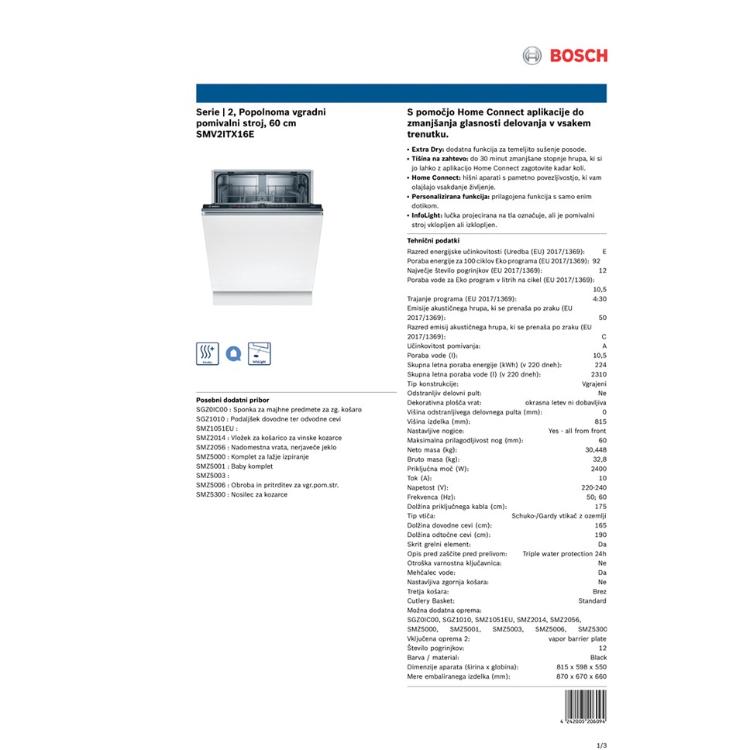 Vgradni pomivalni stroj Bosch SMV2ITX16E_6