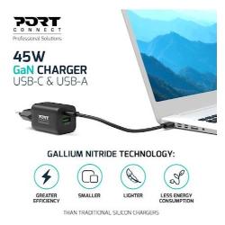 Napajalnik PORT GaN USB-C/USB-A, 45W