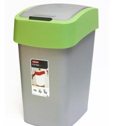 Curver koš za smeti Flip, 10 l, zeleno/srebrn_1