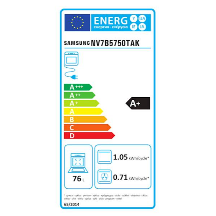 Vgradna pečica Samsung NV7B5750TAK/U3 Bespoke, piroliza, Dual Flex