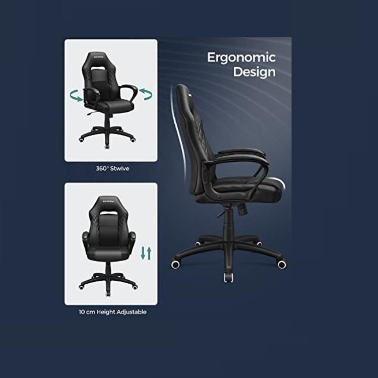 Gaming stol Songmics OBG38BKV1, črn