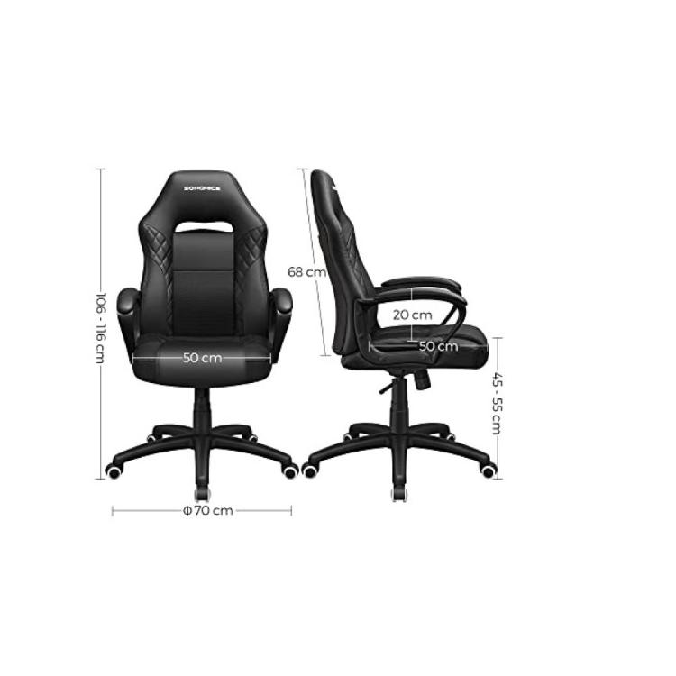 Gaming stol Songmics OBG38BKV1, črn