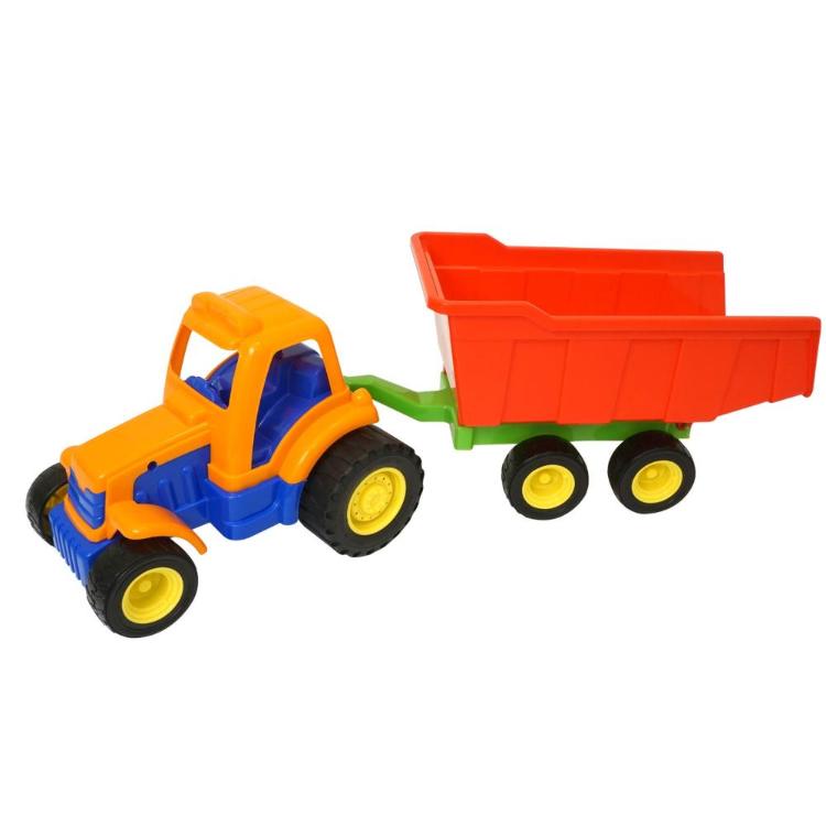 Igrača traktor s prikolico, 75 cm_1