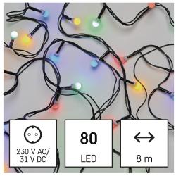 LED božična cherry veriga kroglice, 8 m, zunanja in notranja, večbarvna_1
