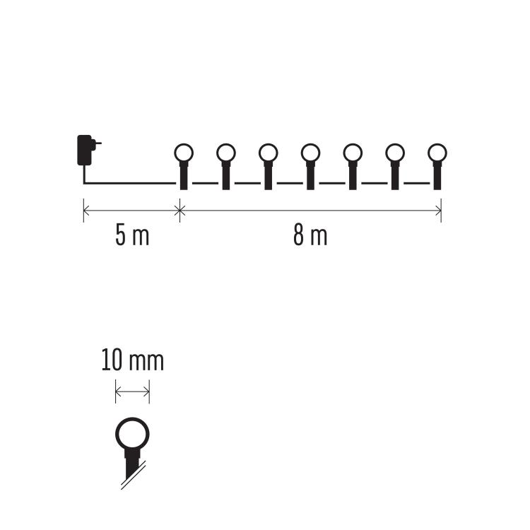 LED božična cherry veriga kroglice, 8 m, zunanja in notranja, večbarvna_5