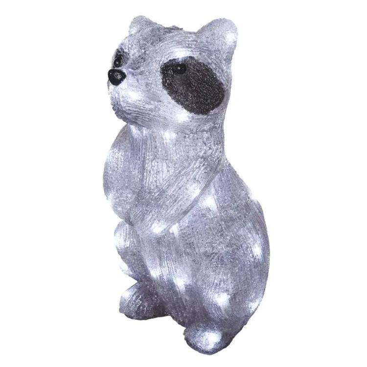 LED dekoracija svetleči rakun Emos, 39 cm, zunanja in notranja, hladna bela