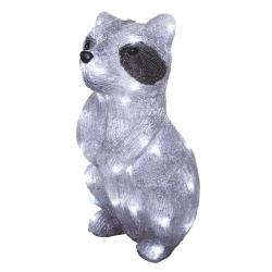LED dekoracija svetleči rakun Emos, 39 cm, zunanja in notranja, hladna bela