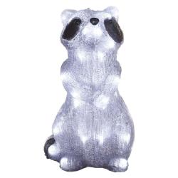 LED dekoracija svetleči rakun Emos, 39 cm, zunanja in notranja, hladna bela