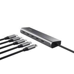 Portni razdelilnik Trust USB - C HUB Halyx, 4 x USB - C, 1 x USB - C PD