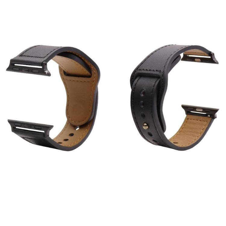 Usnjen pašček Chameleon Style za Apple Watch (42/44/45 mm), črn