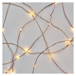 Božična nano veriga Emos bakrena, LED 40, 4 m, zunanja in notranja, topla bela, časovnik