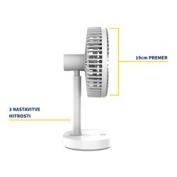 Namizni ventilator z LED lučko Platinet