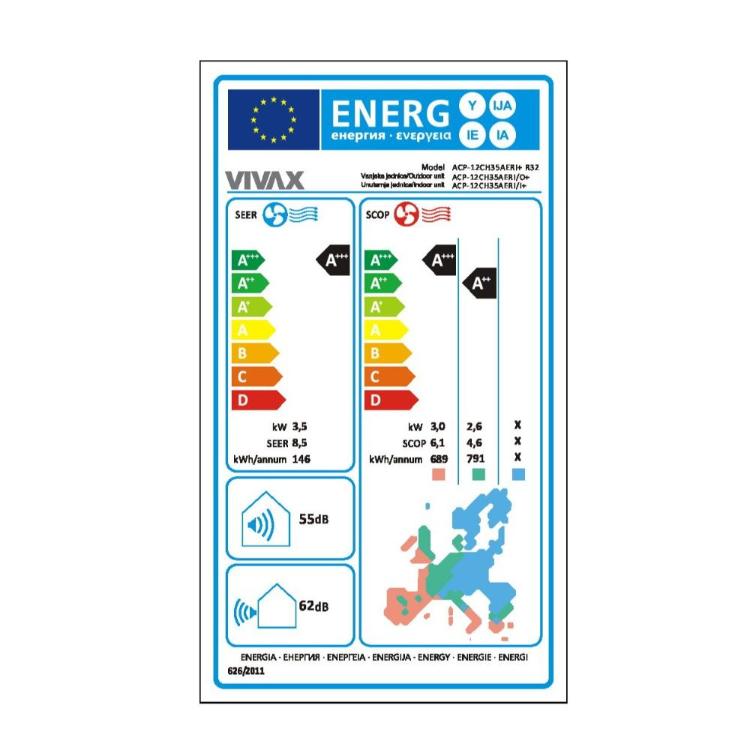 Klima Vivax R+ Design, 2,6 kW, bela, z montažo_7