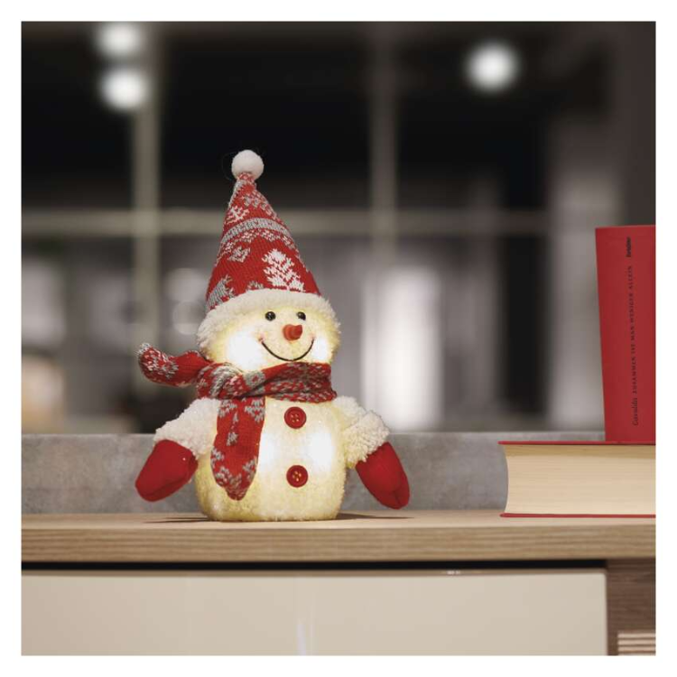Božični snežak svetleč Emos, LED 4, 25 cm, 3x AAA, notranja, topla bela
