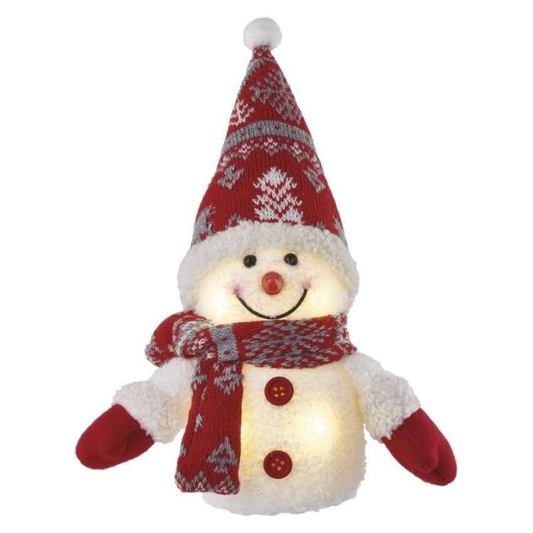 Božični snežak svetleč Emos, LED 4, 25 cm, 3x AAA, notranja, topla bela