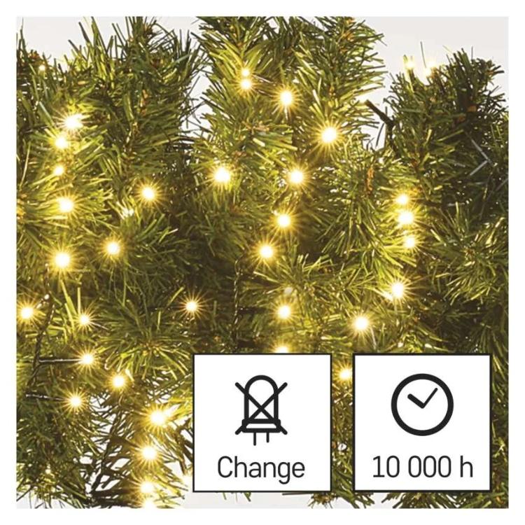 Božična veriga jež Emos, LED, 12 m, zunanja in notranja, topla bela