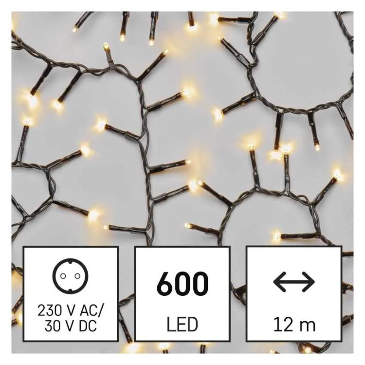Božična veriga jež Emos, LED, 12 m, zunanja in notranja, topla bela