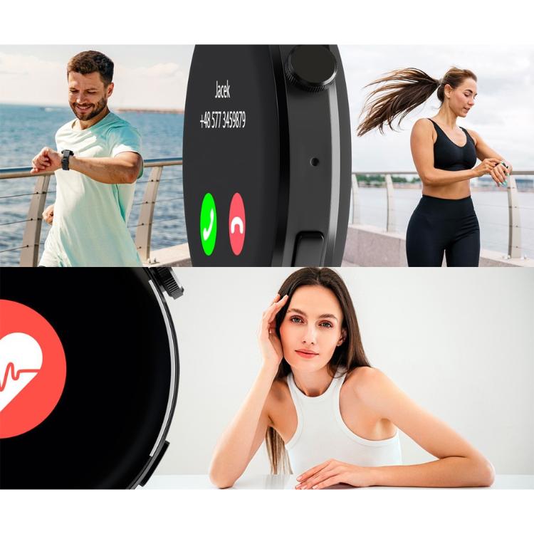Pametna ura Forever ForeVive 4 SB-350, 1.32", IP67, Android + iOS, črna