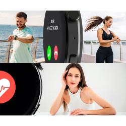 Pametna ura Forever ForeVive 4 SB-350, 1.32", IP67, Android + iOS, črna