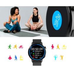 Pametna ura Forever ForeVive 4 SB-350, 1.32", IP67, Android + iOS, črna