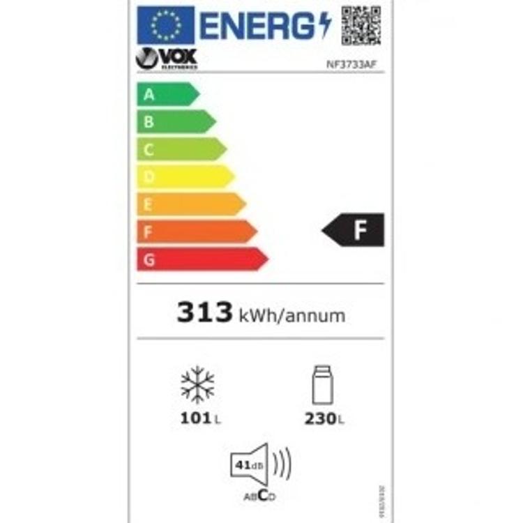 Kombinirani hladilnik VOX NF 3733 A F, 367 l, No-Frost, črna