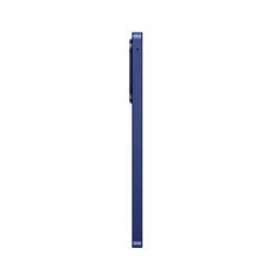 Samsung Galaxy A27 5G, modra, levi stranski pogled, tanek raven okvir, stranski pladenj za SIM, minimalističen dizajn.