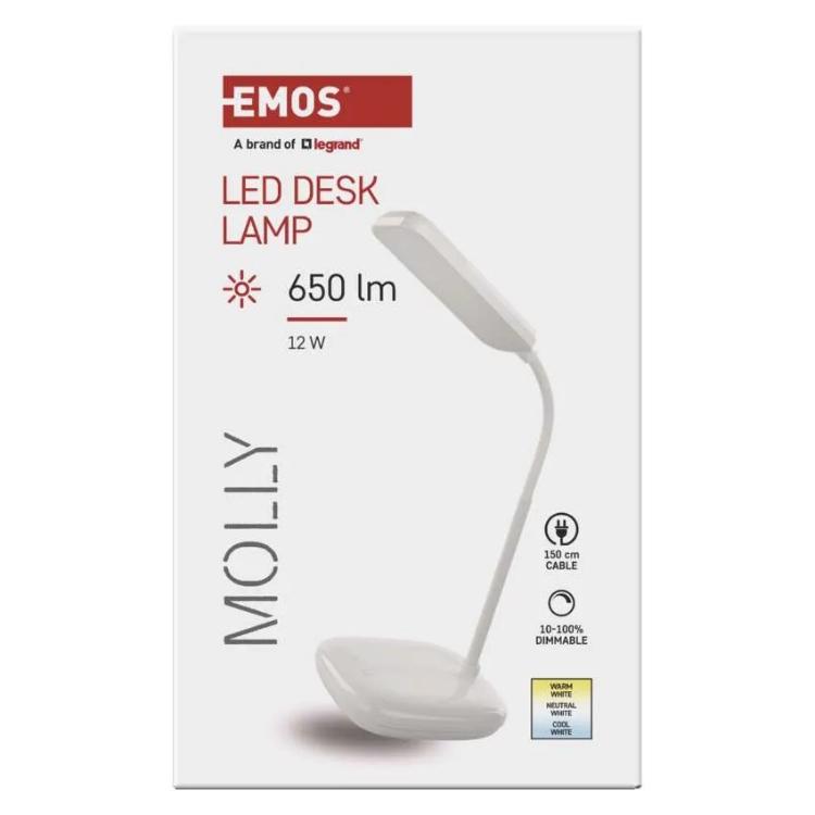 Namizna LED svetilka Emos MOLLY, bela