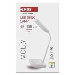 Namizna LED svetilka Emos MOLLY, bela